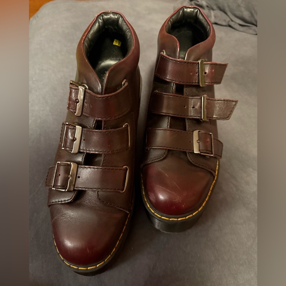Dr. Martens Burgundy Leather Boots